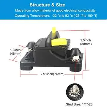 WOHHOM 200 Amp Circuit Breaker DC 12V -48V Waterproof 30A-300A Manual Reset Fuse Inverter for Trolling Motor Auto Car RV Marine Boat Current Overload Protection (200A)