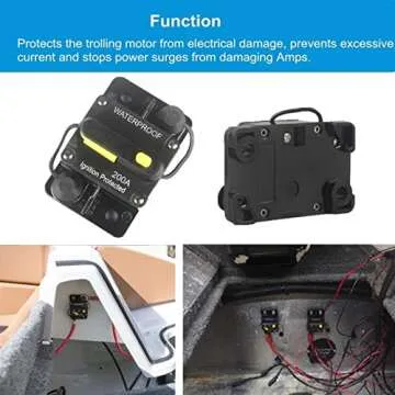 WOHHOM 200 Amp Circuit Breaker DC 12V -48V Waterproof 30A-300A Manual Reset Fuse Inverter for Trolling Motor Auto Car RV Marine Boat Current Overload Protection (200A)