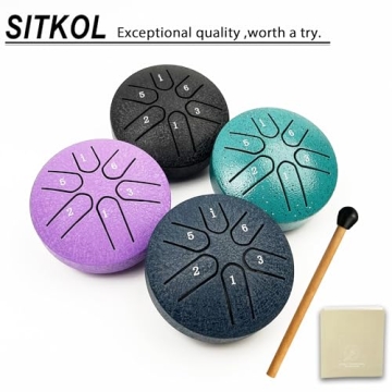 SITKOL 3 Inch Rain Drum - Musical Instrument for Yoga