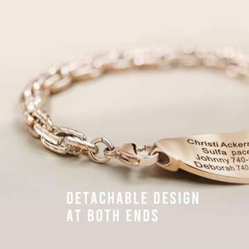ASTERY Custom Medical Alert Bracelets for Women with Free Engraving,Personalized Emergency Identific...