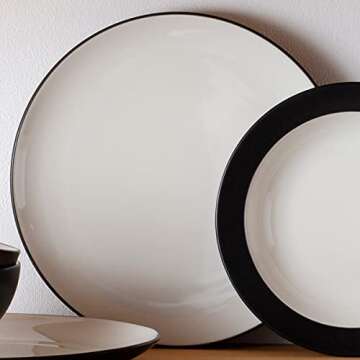 Noritake Colorwave Graphite Dinner Plate, Coupe, 10 1/2", Set of 4 in Black/Graphite