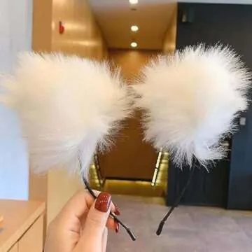 YOVECATHOU Light Up LED Cat Ears Headband for Parties