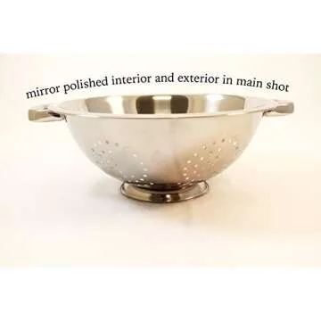 ExcelSteel Heavy Duty Handles and Self-draining Solid Ring Base Stainless Steel Colander, 5 Qt, Stainless (Pack of 1)
