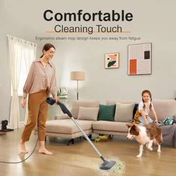 Let'Steam Powerful Heavy Duty Steam Mop with 17 Accessories for Deep Cleaning, Portable and Multifunction Floor Steamer, Pressurized Handheld Steam Cleaner for Hardwood, Tile, Grout and Windows