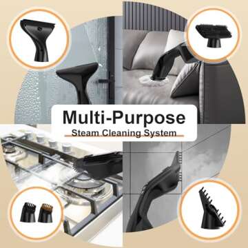 Let'Steam Powerful Heavy Duty Steam Mop with 17 Accessories for Deep Cleaning, Portable and Multifunction Floor Steamer, Pressurized Handheld Steam Cleaner for Hardwood, Tile, Grout and Windows