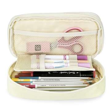 STEAMEDBUN Aesthetic Pencil Pouch for School and Office