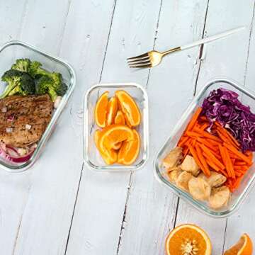 YANGNAY 10 Pack Glass Meal Prep Containers with Steam Vent, Food Storage Containers with Airtight Lids, Dishwasher/Microwave/Oven/Freezer Safe Glass Containers for Leftovers (Pink)