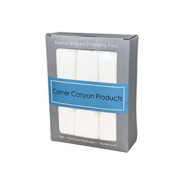 Changing Pad Liner, Fits in Peanut Shaped Changing Pads, Super Soft Peanut Changer Liners are Warm On a Baby's Back, Thicker Waterproof Pads are Machine Washable - 3 Pack