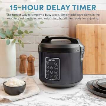 AROMA 12-Cup Digital Rice Cooker - Versatile Cooking