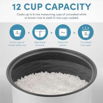 AROMA 12-Cup Digital Rice Cooker - Versatile Cooking
