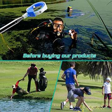 Golf Ball Retriever, Golf Balls Retriever Telescopic for Water with Spring Release-Ready Head, Balls Retriever Tool Golf with Locking Clip, Grabber Tool, Golf Accessories Golf Gift for Men (Blue, 9ft)