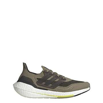 adidas Men's Ultraboost-21 Running Shoe, Orbit Green/Black/Acid Yellow, 12