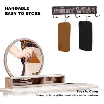 ozner Large Travel Makeup Brush Holder, Silicone Makeup Brush Holder Zipper Bag, Silicone Brush Holder Travel, Soft and Smooth Travel Makeup Tool Organizer(Brown)