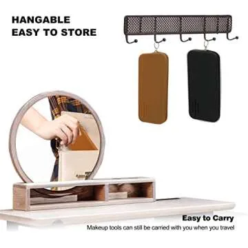 ozner Large Travel Makeup Brush Holder, Silicone Makeup Brush Holder Zipper Bag, Silicone Brush Holder Travel, Soft and Smooth Travel Makeup Tool Organizer(Brown)