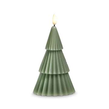 Raz Imports Green Tree Flameless Candle - 6-inch Tall Christmas Decoration