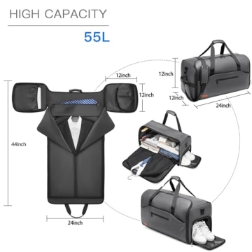 Moulyan Convertible Garment Duffle Bag for Travel