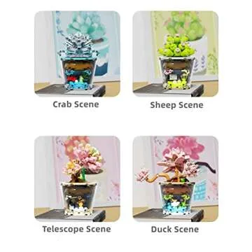 ZIYOSTAR Mini Blocks 225PCS Succulent Plant Bonsai Building Set, Office and Room Decor Succulents Flowers Model Building Toys, Birthday Gift for Adult Boys Girls Woman (804206)