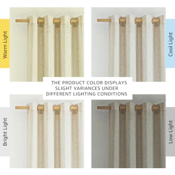 Natural Linen Curtains 84 Inch Long Grommet Top Panels