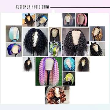 Wig Head Stand Mannequin Head 20"-24" Dome Cork Canvas Manican Block Head for Making Drying Styling Display Wigs with Stand