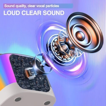 SaundBlokz Mini Karaoke Machine with 2 Wireless Microphones - Fun Portable Bluetooth Speaker for Kid...