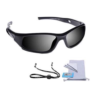 AODUOKE Boys Sunglasses Sports Polarized for Kids Sunglass Boys Girls Children Youth Baseball Fishin...