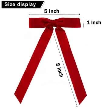 Large Red Velvet Hair Bows for Girls - 2 PCS Accessories