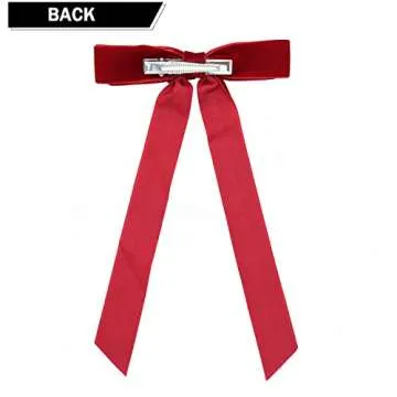 Large Red Velvet Hair Bows for Girls - 2 PCS Accessories