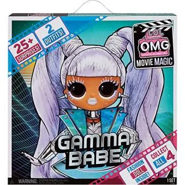 LOL Surprise OMG Movie Magic Gamma Babe Fashion Doll - 25 Surprises, 2 Outfits, 3D Glasses, Accessor...