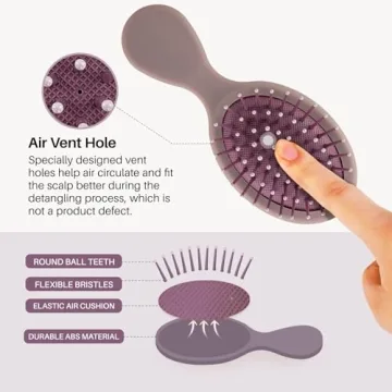 RHOS Mini Travel Brush Soft Bristles Compact Size