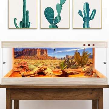 Royxen Bearded Dragon Tank Extra Large - Reptile Tank with Bulb Sockets