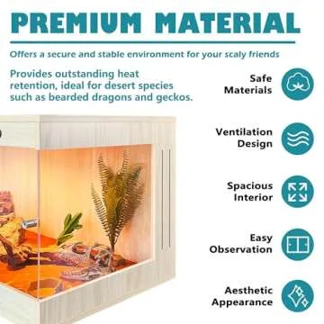 Royxen Large Bearded Dragon Tank with Bulb Sockets