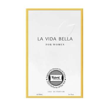 Hybrid & Company La Vida Bella Fragrance for Women Eau De Parfum Natural Spray Elegant Scent, 3.4 Fl Oz