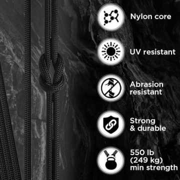 TECECUM 550 LB Paracord for Outdoor Activities and Crafts