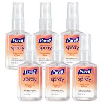 PURELL Hand Sanitizer Spray with Essential Oils, Tangerine and Pear Scent – Travel Size Pump (Pack...