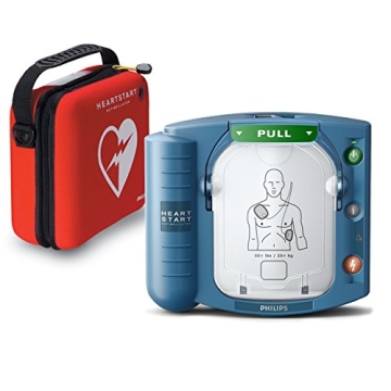 Philips HeartStart OnSite AED Defibrillator with Portable Emergency Medical Kit, CPR Guidance and Vo...