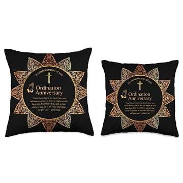 100xGifts Ordination Anniversary of Priest Pastor Deacon Minister Nun Throw Pillow, 16x16, Multicolor