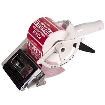 Kenco 3" X 2" Fragile Handle with Care Warning Stickers for Shipping and Packing - 500 Permanent Adhesive Labels Per Roll (1 Pack)