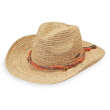 Wallaroo Hat Company Women’s Petite Catalina Cowboy – Natural Fiber, Adjustable Sizing for Small...