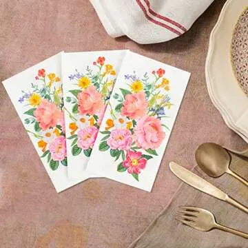 Elegant 100 Floral Guest Napkins for All Occasions