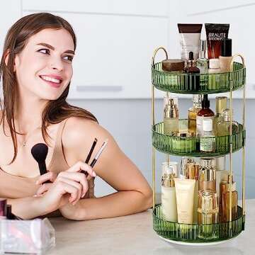 Weidace 360 Rotating Makeup Organizer for Elegant Spaces