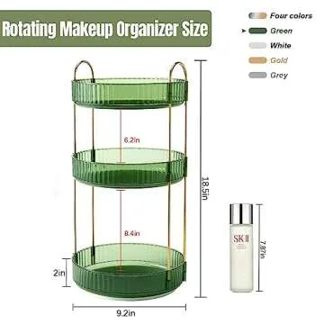 Weidace 360 Rotating Makeup Organizer for Elegant Spaces