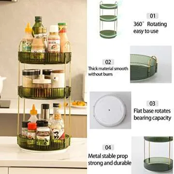 Weidace 360 Rotating Makeup Organizer for Elegant Spaces