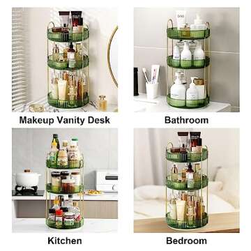 Weidace 360 Rotating Makeup Organizer for Elegant Spaces