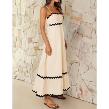 ZESICA Women's Summer Spaghetti Strap Sundress Elegant