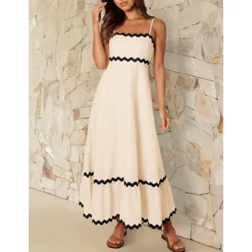 ZESICA Women's Summer Spaghetti Strap Sundress Elegant