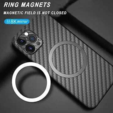 8 Pack Universal Metal Rings Sticker Compatible for Magsafe Magnetic Wireless Charger iPhone 15 14 13 12 Pro Mini Max Galaxy, Ultra-Thin Car Charger Conversion Accessories (NO Magnet), Black