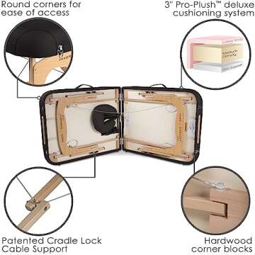 Inner Strength E2 Black Portable Massage Table for Wellness