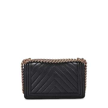 Chanel, Pre-Loved Black Chevron Caviar Boy Bag Medium, Black