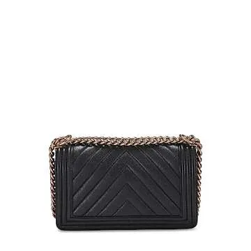 Chanel, Pre-Loved Black Chevron Caviar Boy Bag Medium, Black
