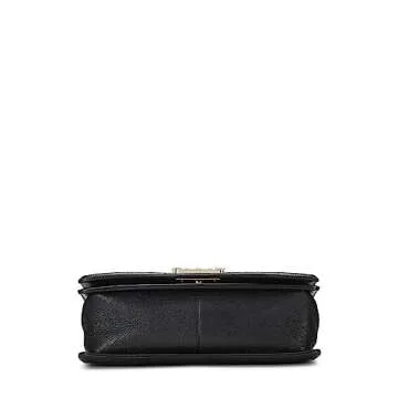 Chanel, Pre-Loved Black Chevron Caviar Boy Bag Medium, Black